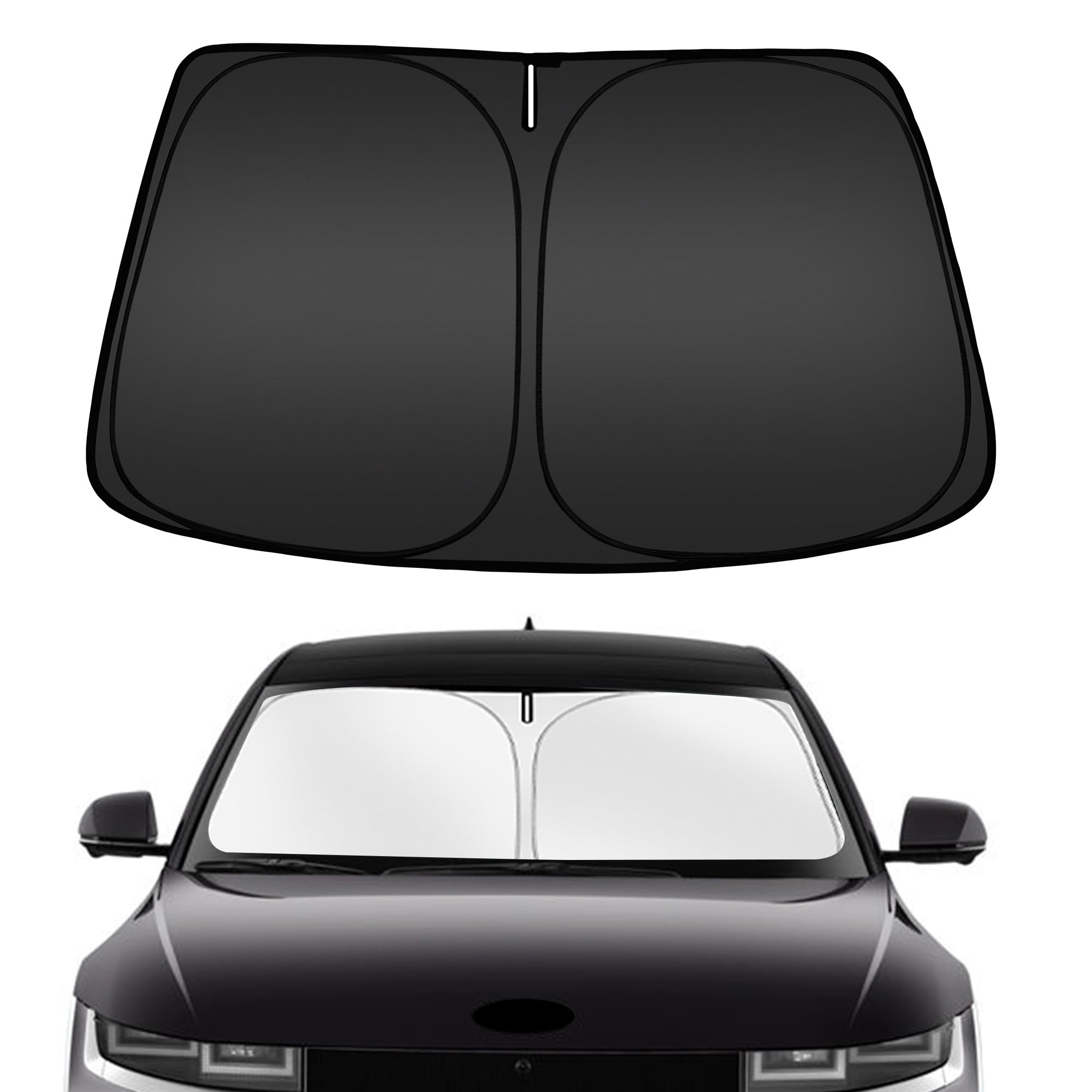 Arismotor Windshield Sun Shade For H-Yundai Ioniq 5 2022-2025, Custom Fit Foldable Front Window Sunshade Sun Visor Protector, Bl