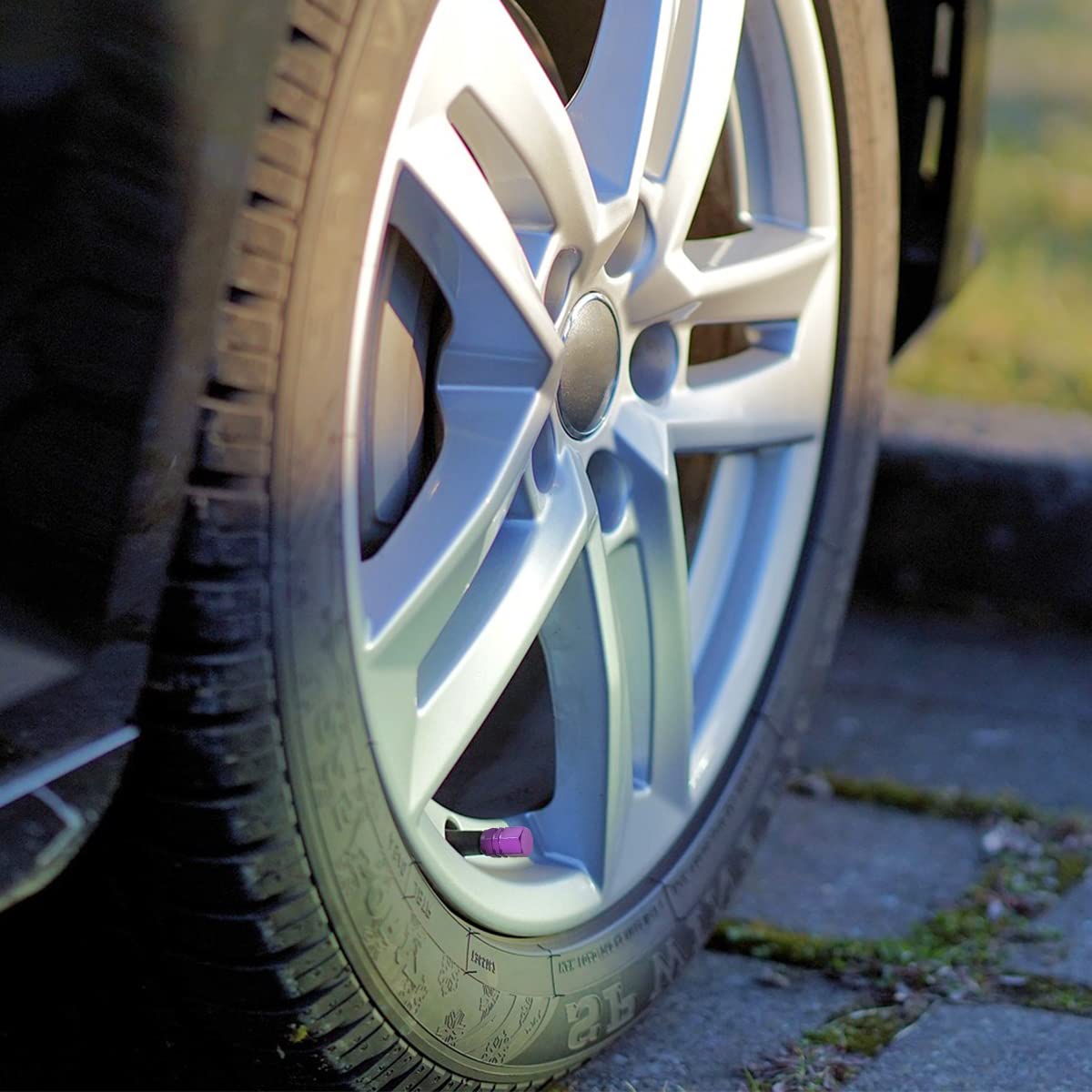 YALOK 12 PCS Purple Car Tire Valve Stem Caps - Airtight Universal Covers for Cars, Bicycles, SUVs & Motorcycles - Great Accessories for Men & Women