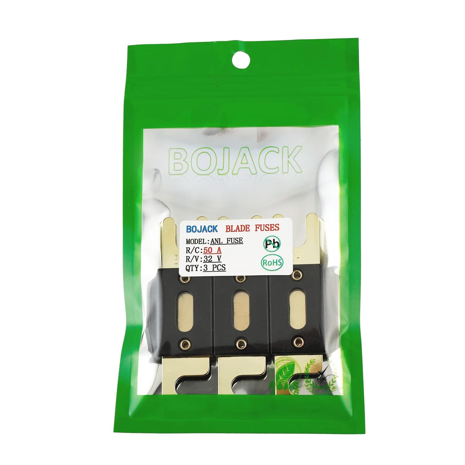 Bojack 50 Amp 32 Vdc Anl Blade Fuse For Car Audio And Video System (Pack Of 3)