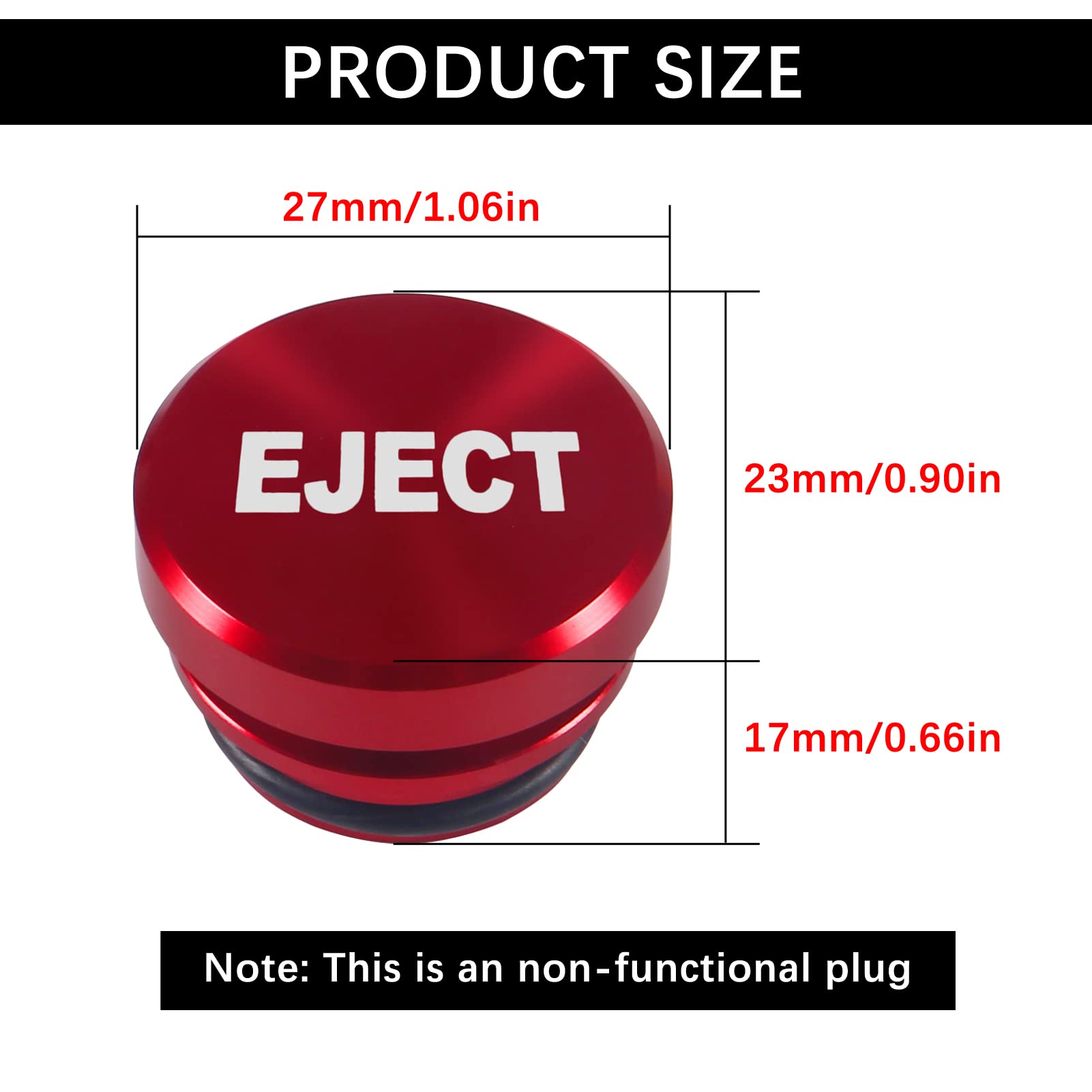 Dweii 1Pcs Aluminum Dustproof Plug Billet Button Plugs, Standard 12-Volt Replacement Accessories, Car Novelty Button Lighter Ano