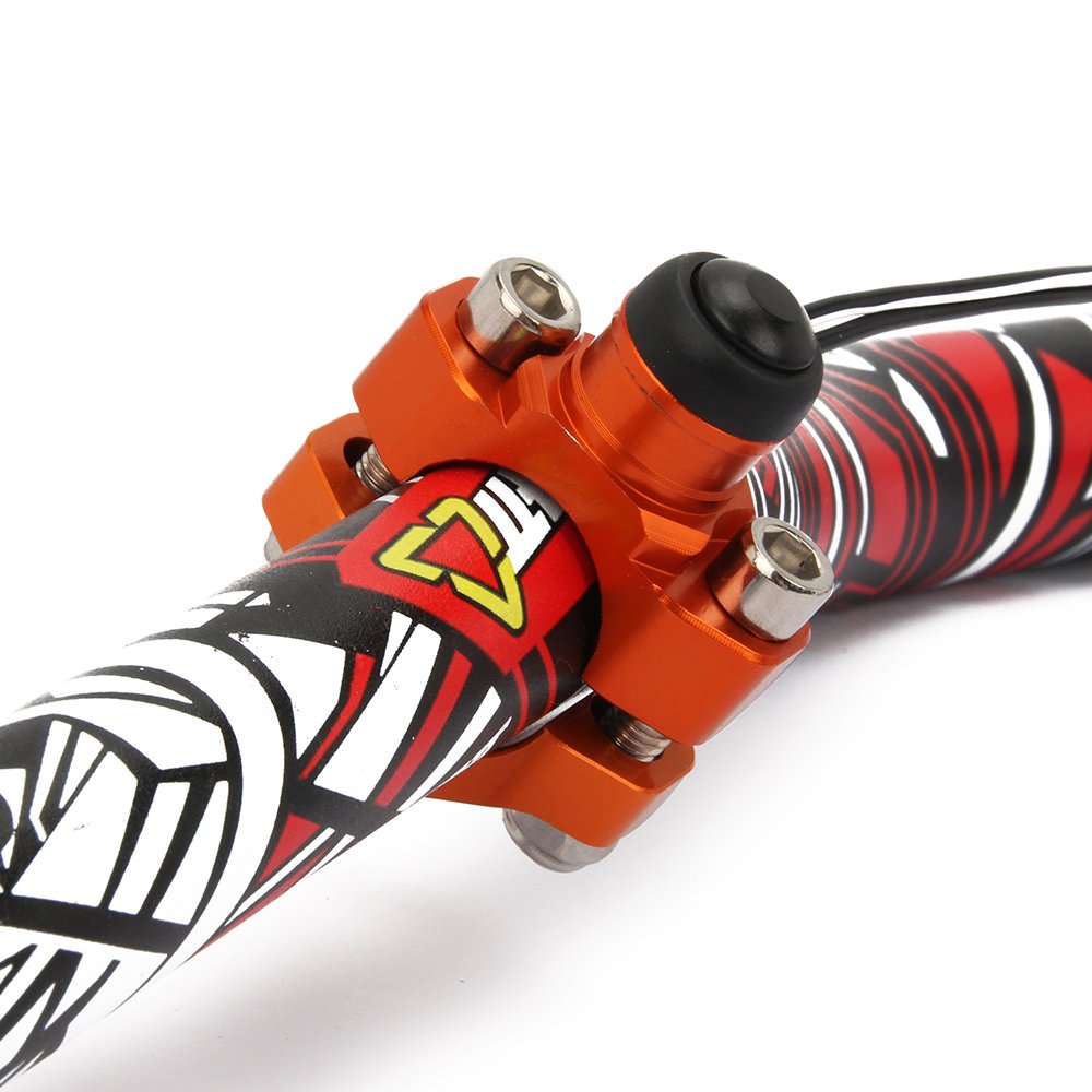 Jfg Racing Cnc Universal Motorcycle Engine Stop Start Kill Switch Button With Mounting Backplate For Sx Exc Xcf Lc4 Smr Smc Super - Orange