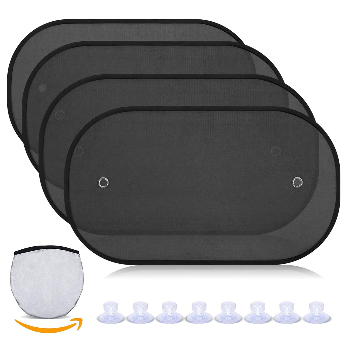 ZATOOTO Car Window Shades for Baby 4 Pack, Car Side Window Sun Shade Sun Blocker with Enhanced Suction Cups Protect Kids and Pet