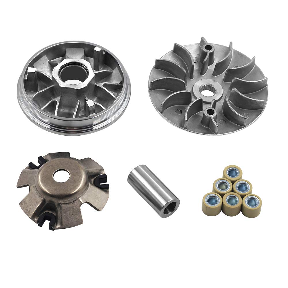 Complete Variator Kits For Gy6 125Cc/150Cc 152Qmi/157Qmj Engine, Drive Wheel Assy Performance 14 Gram Rollers Cvt Front Clutch For Scooter Atv And Gokart (Gy6 125/150)