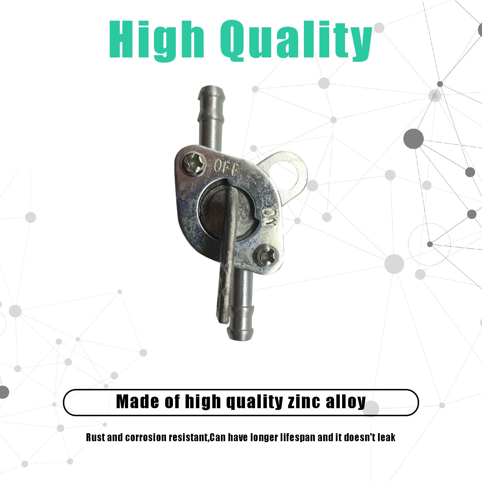 2 Pcs Inline Fuel Tank Tap Valve Petcock On-Off Switch For 50Cc 70Cc 90Cc 100Cc 110Cc Mini Bike Dirt Bike Pit Bike Tao Tao Pocket Motorcycle Scooter Moped Quad Atv And Go Karts 6Mm