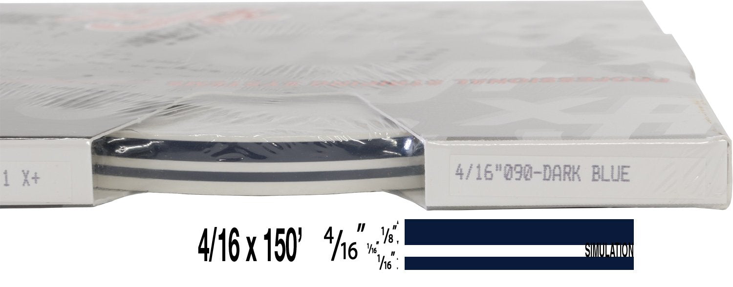 Universal Tfx 0004090 - Auto Customizing Dual Pinstripe - 4/16'' X 150' (1/8 Stripe, 1/16'' Gap, Then 1/16 Stripe) - 090-Dark Bl