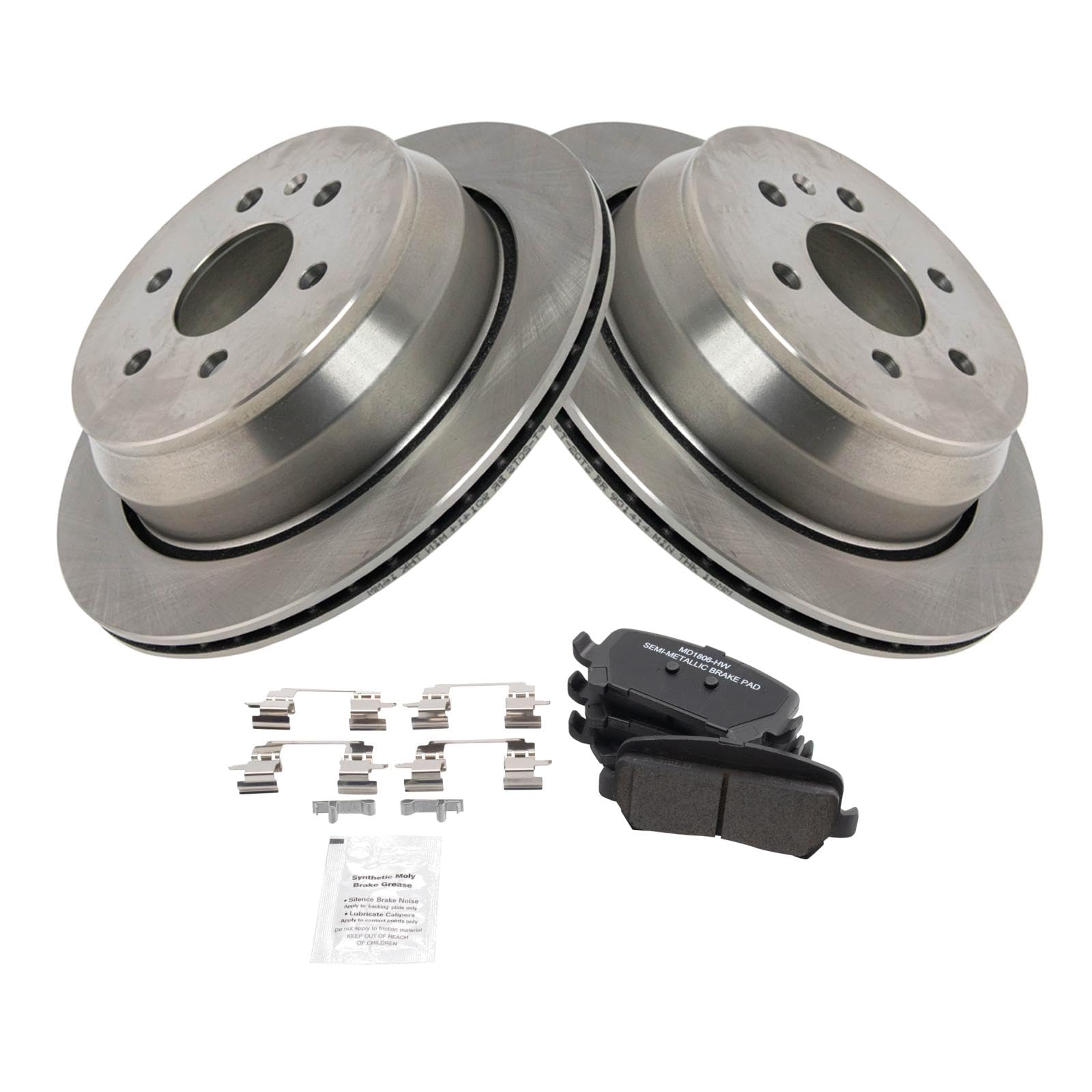 Trq Rear Brake Pad & Rotor Kit Brake Pads Brake Rotor Semi-Metallic Compatible With 2015-2019 Chevrolet Colorado Gmc Canyon