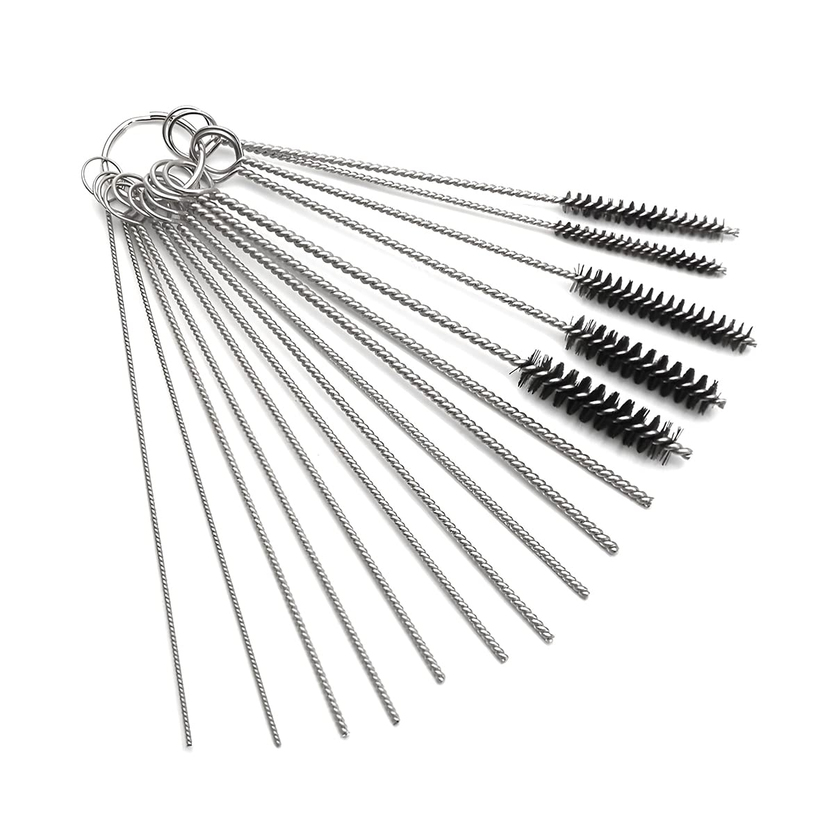 Auceli Carburetor Carbon Dirt Jet Remove Cleaner, 10 Cleaning Needles + 5 Nylon Brushes Tool Kit For Motorcycle For Welder Carb Chainsaw Spray Guns Torch Tips Firing Hole Stove Burner Holes