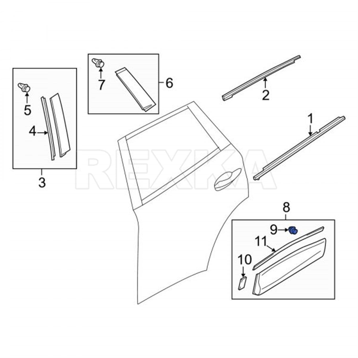 Rexka Stone Guard Moulding Clip For Mazda Kd53-51-Sj3A Cx-5 (Pack Of 30)