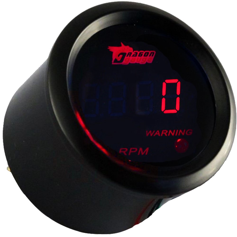 Esupport Car 2'' 52Mm Digital Tacho Gauge Red Rpm Tachometer 0-9999 Automotive