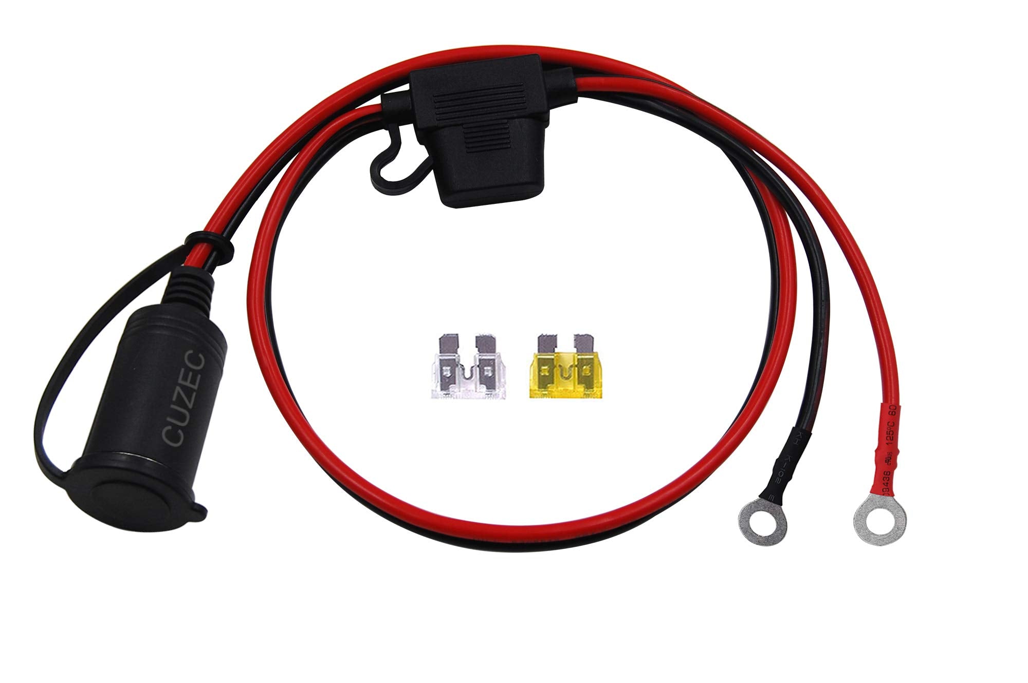 Cuzec 14Awg 2Ft / 0.61M Adapter Plug Socket With Eyelet Terminal