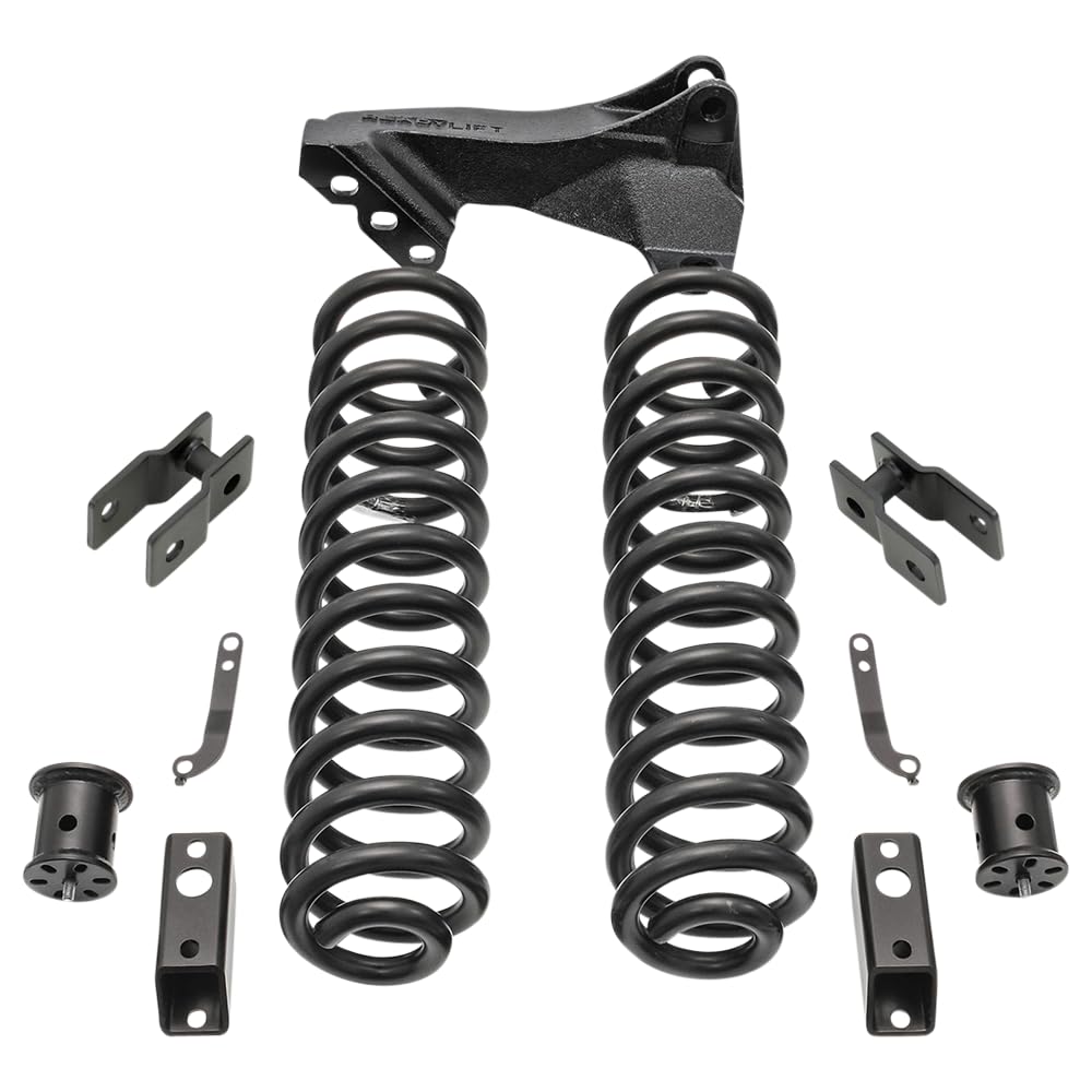 Readylift 46-20252 2.5'' Coil Spring Front Lift Kit With Front And Rear Shock Extensions And Front Track Bar Bracket For Ford F250/F350/F450 Diesel 4Wd