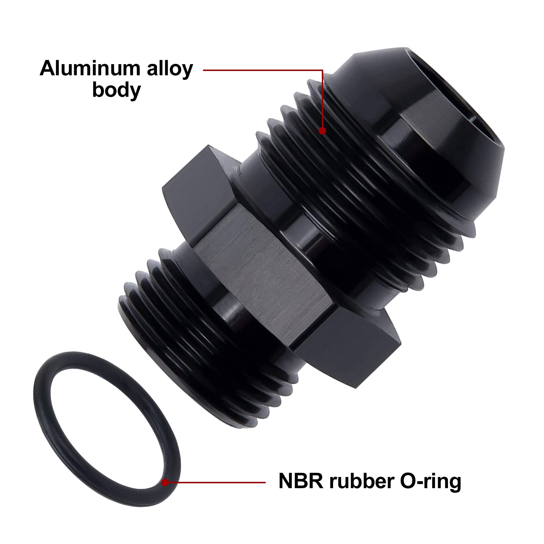 Evil Energy 12An Flare To An10 Orb Male O-Ring Fitting Adapter 2Pcs