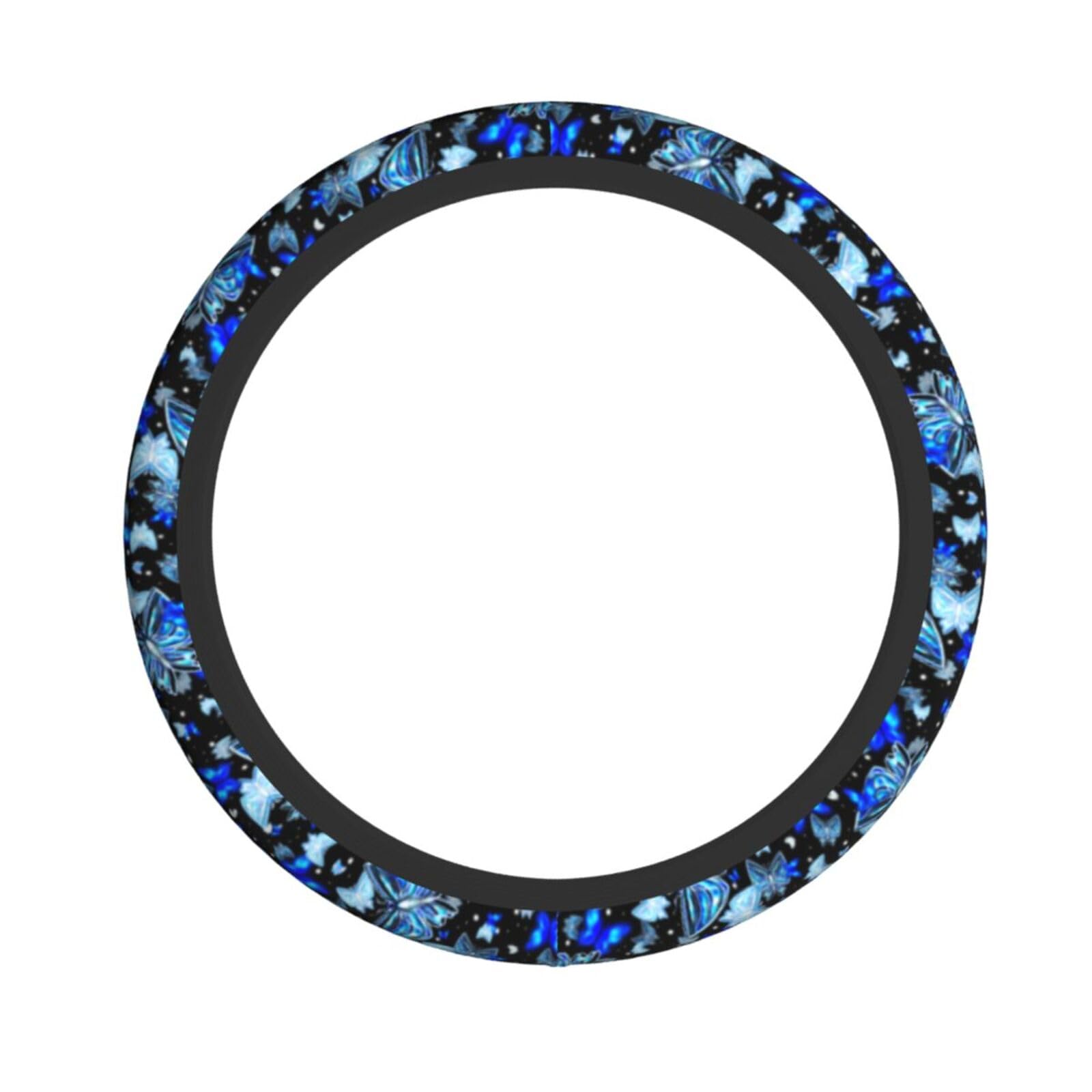 Blue Butterfly Steering Wheel Cover Universal 14.5-15 Inch Car Wheel Protector Anti-Slip Car Steering Wheel Accessories For Women Girls