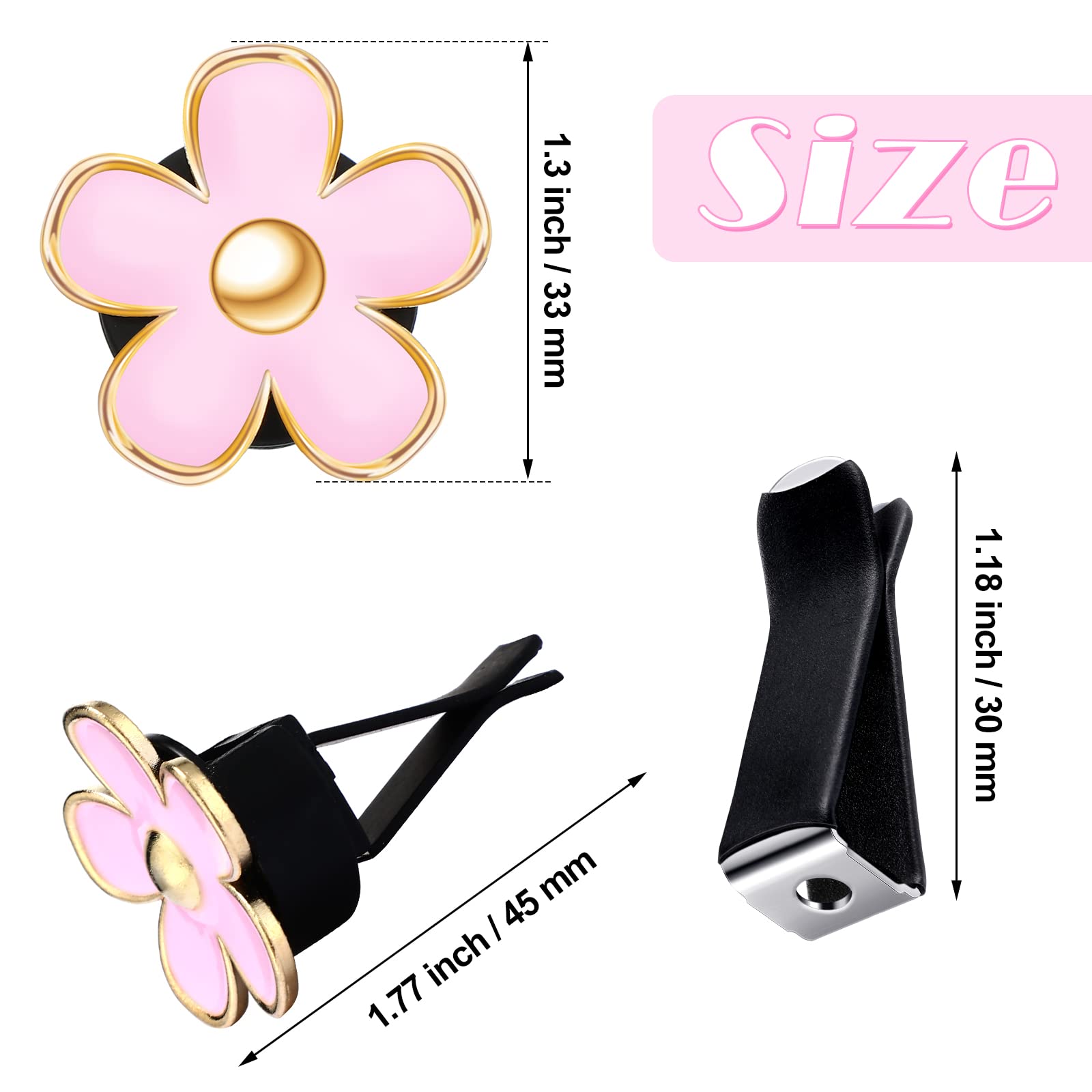 Frienda 6 Pcs Daisy Flower Air Vent Clip Christmas Daisy Flower Car Air Vent Clips Air Freshener Outlet Clip Car Air Conditionin