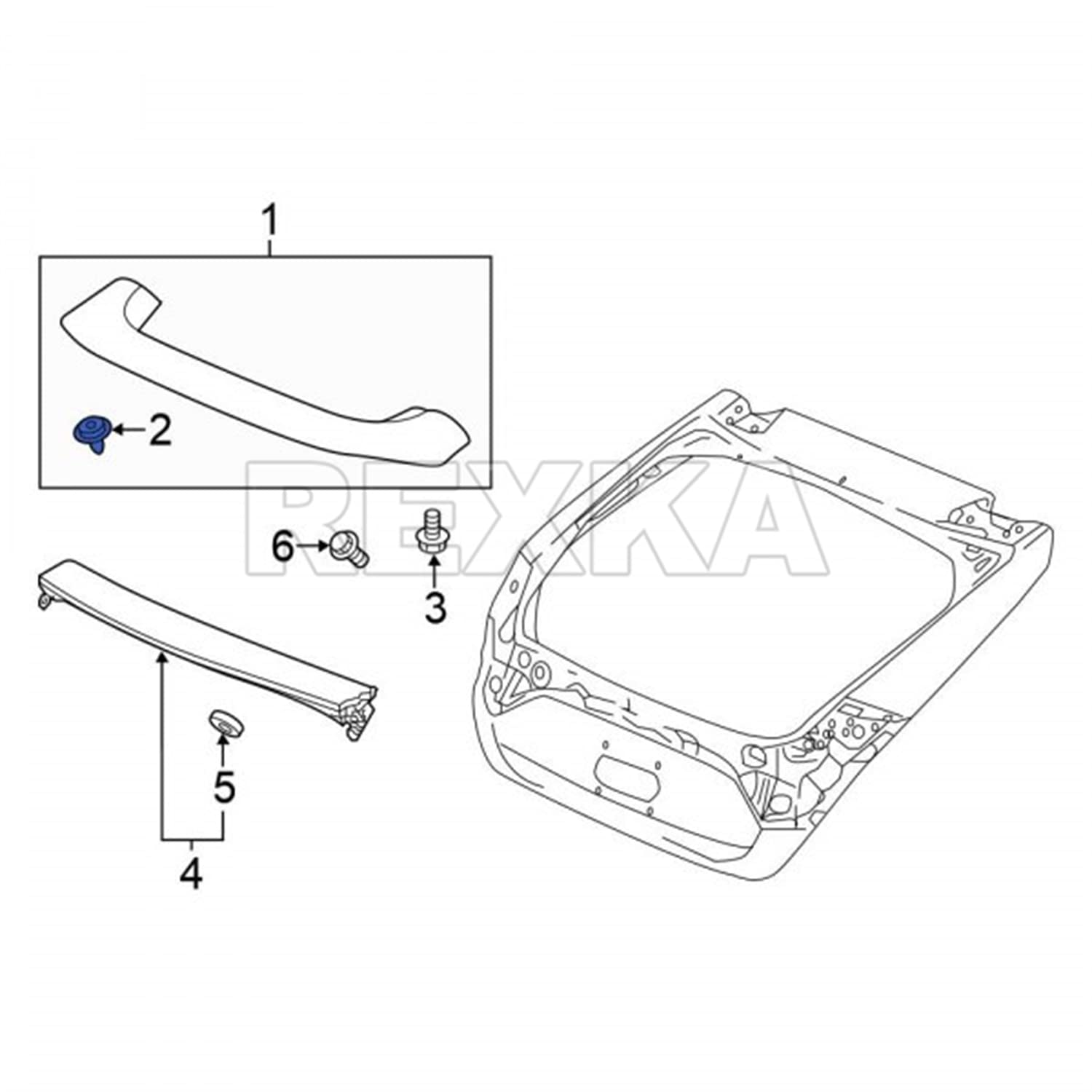 Rexka 20Pcs Tailgate Spoiler Clip 91513-T6A-003 Compatible With Honda Civic, Cr-V, Fit, Hr-V
