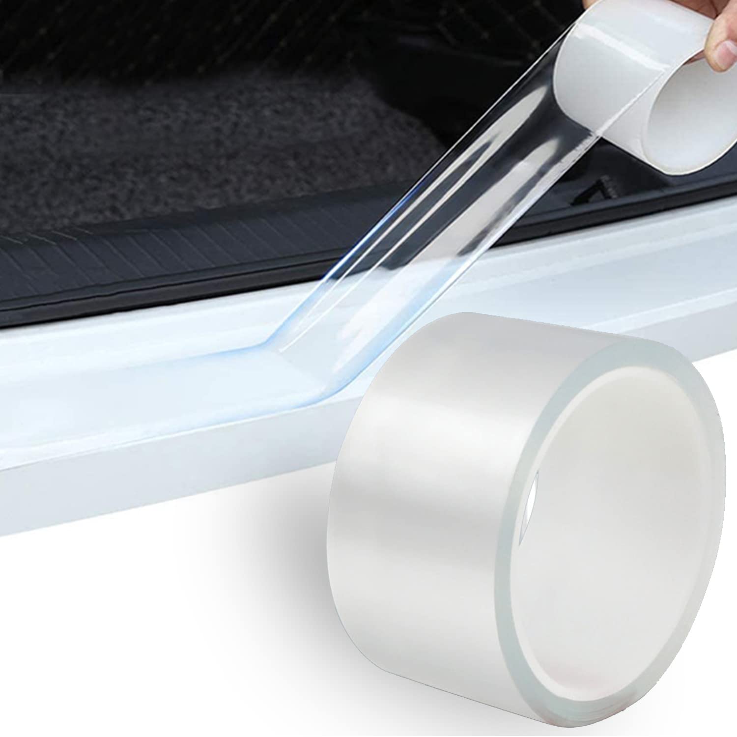 Miytsya 1 Pc Car Universal Door Sill Transparent Anti-Collision Protection Strip, Car Door Edge Trim Protection Film, Trunkanti-