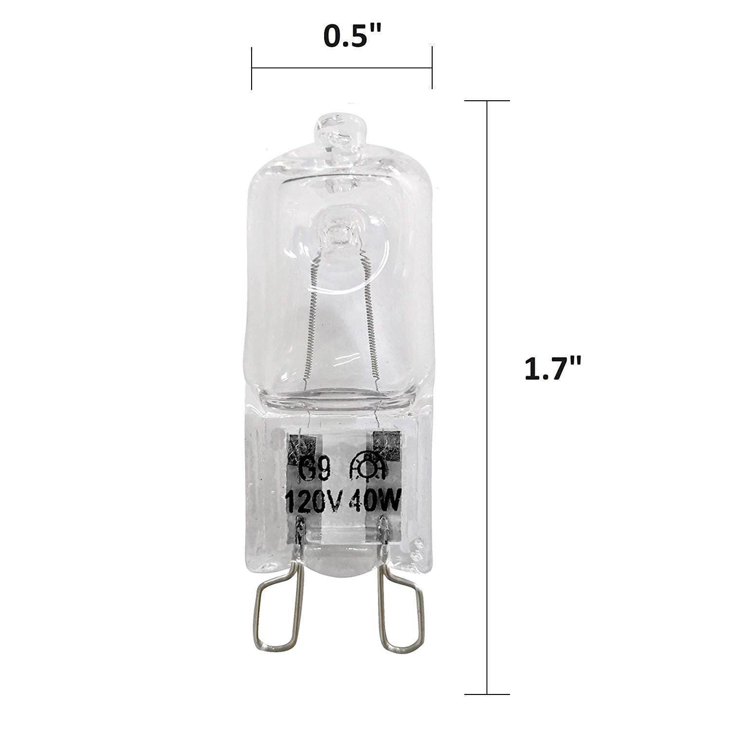 9 Pack,G9 Halogen Light Bulbs 40 Watt ,Crystal Clear Lense, T4Q40G9Cl120V Jd Type Halogen House Hold Light Bulb,For Hanging Pend