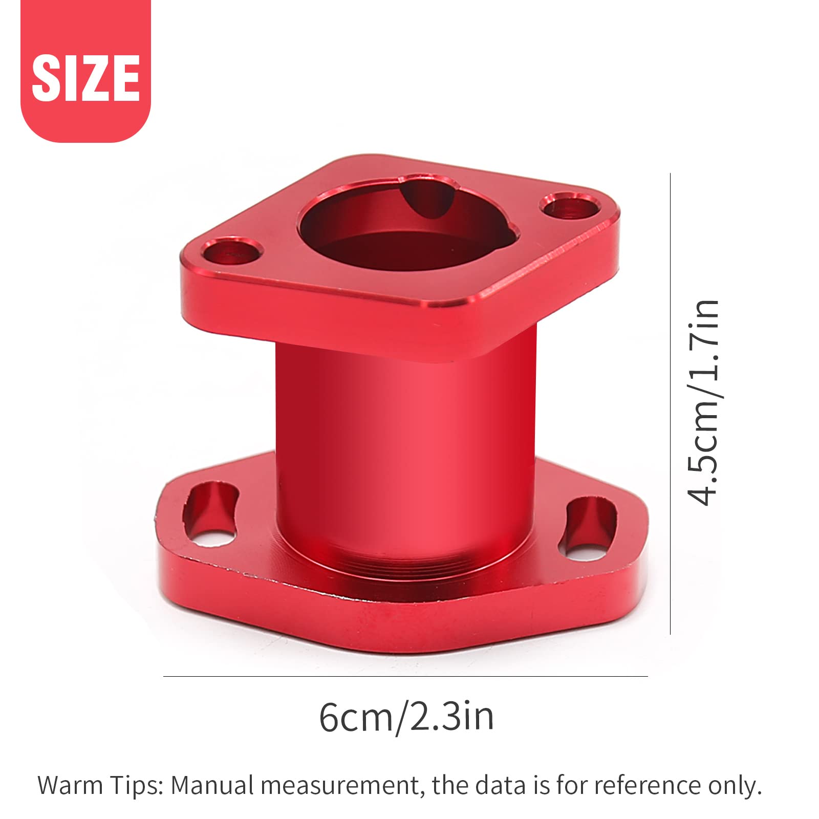 Cadufuelly Racing Intake Pipe Inlet Manifold Vm22 Replacement For Predator 212Cc Coleman For Honda Ct200U Gx160 Gx200 6.5Hp Ohv Chinese 196Cc Clone Engines Mini Bike Go Kart, Red