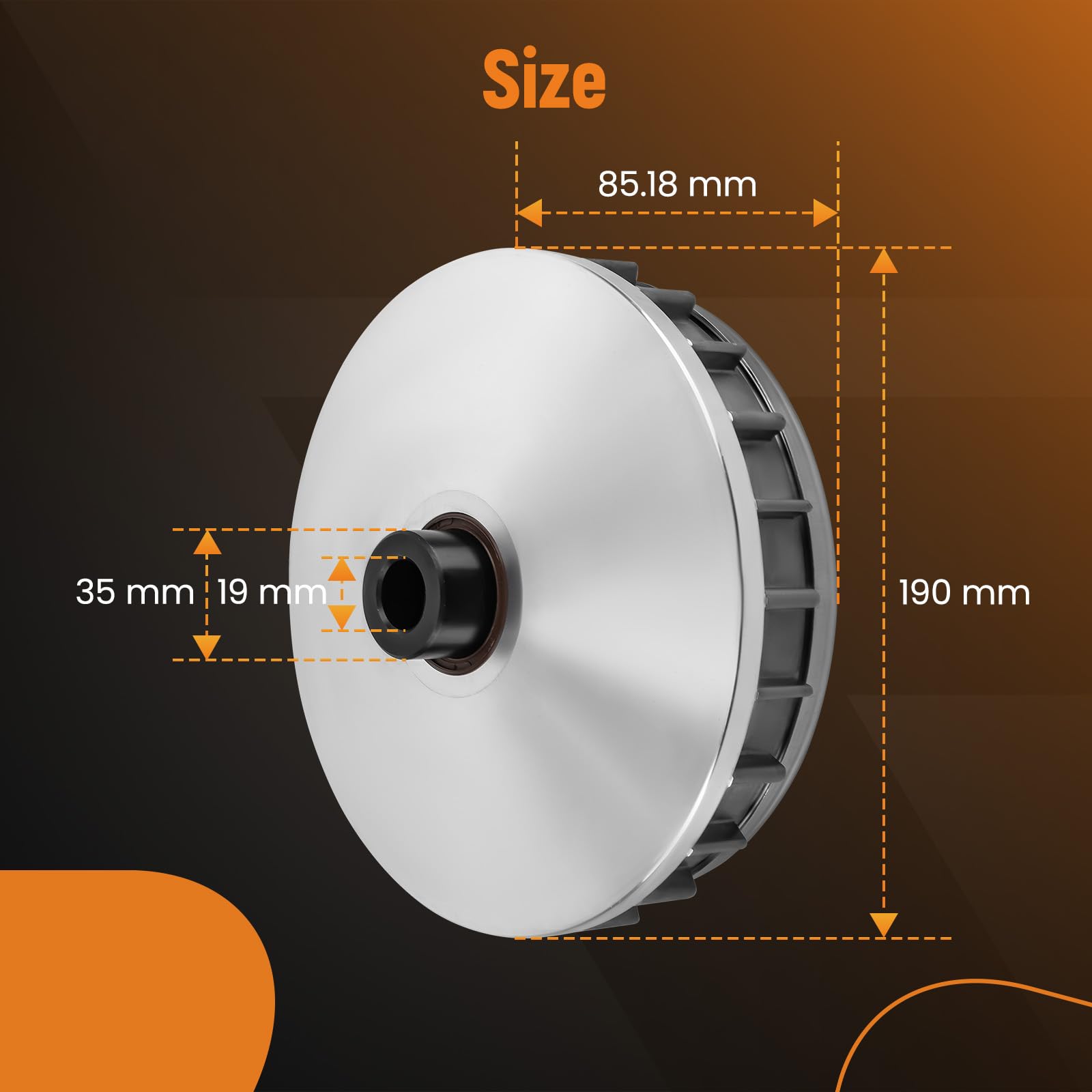 Tuningsworld Primary Clutch Sheave Assembly for Yamaha Rhino 660 4x4 2004-2007, Grizzly 660 2002-2008, Grizzly 550 2009-2014, Gr