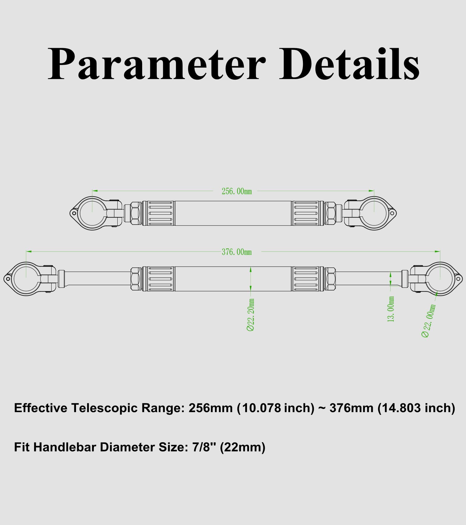 Brcovan Aluminum Alloy Cross Bar For Motorcycle, Length Adjustable Design Handlebar Extender Extension, Motorcycle Balance Bar Reinforce Lever Compatible With Handlebar 22Mm In Diameter