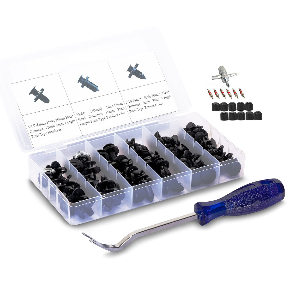 Dr.Roc Push Type Retainers Fender Liner Clips Bumper Cover Fasteners Rivets Set With Fastener Remover Compatible With Nissan Infiniti 0155309321 0155305323 0155309241