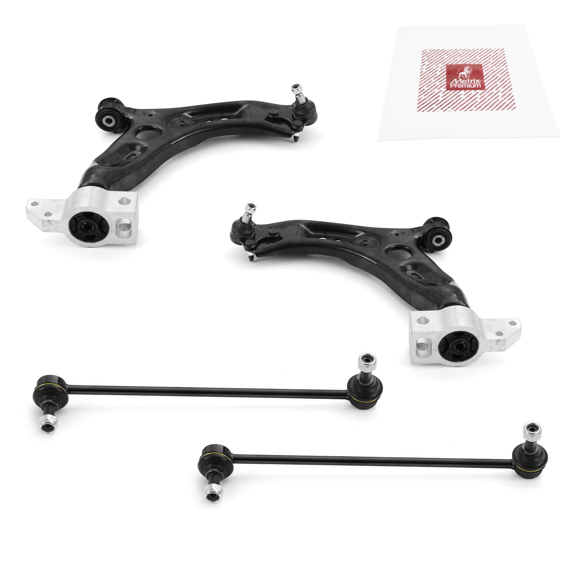 Metrix Premium Chassis Parts - 4 Pc Front L/R Lower Control Arm & Front L/R Sway Bar Stabilizer End Link Kit Fits 11-17 Volkswag