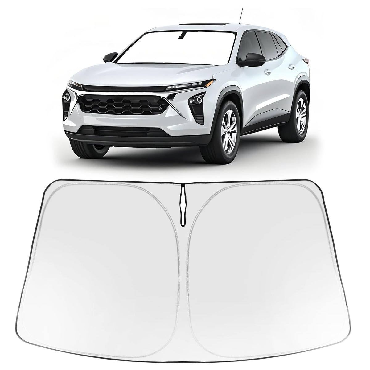 Proadsy 2025 Upgrade Windshield Sun Shade Custom Fit Chevrolet Trax 2024 2025 Foldable Front Sunshade Protector Sun Visor Blocks