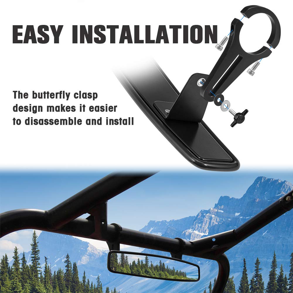 Utv Rearview Mirror, Issyauto 15 Ultra Clear Sxs Utv Mirror With 1.75 Clamps And Convex Design Compatible With Polaris Rzr 800 900 1000 Turbo Pro Xp, Pioneer 1000, Arctic Cat Wildcat(2023+)