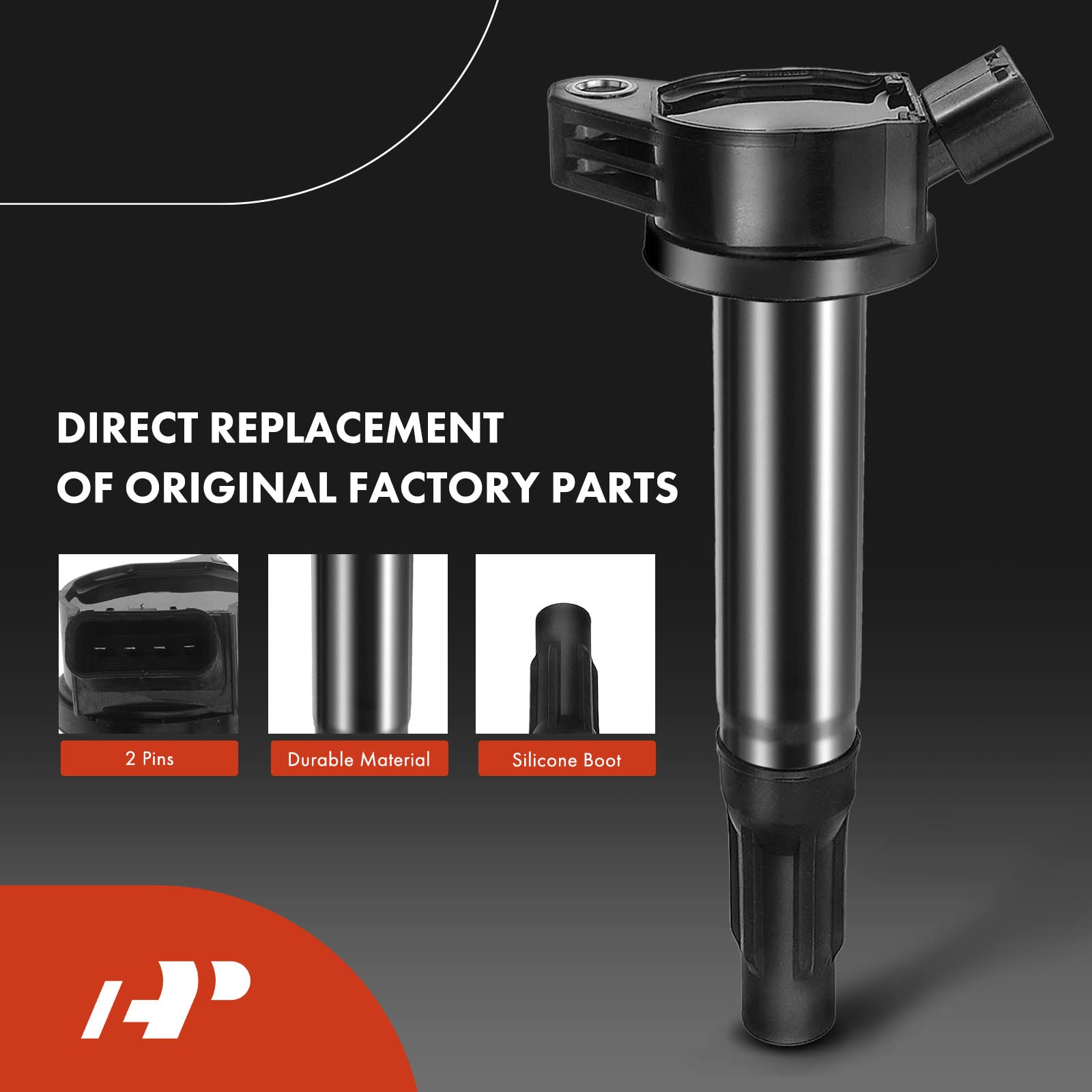 A-Premium Set Of 6 Ignition Coil Pack And Iridium Spark Plugs Compatible With Toyota Camry 2010-2017, Tundra 2013-2014, Highland