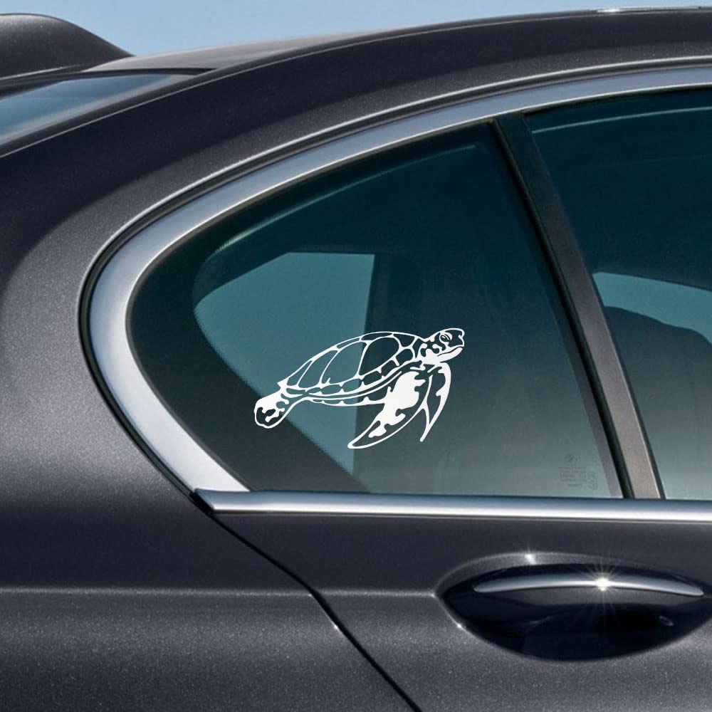 Wirester 6 Inch Clear Vinyl Decal Sticker Decoration For Car Window (Or Any Flat Surface) - Sea Turtle