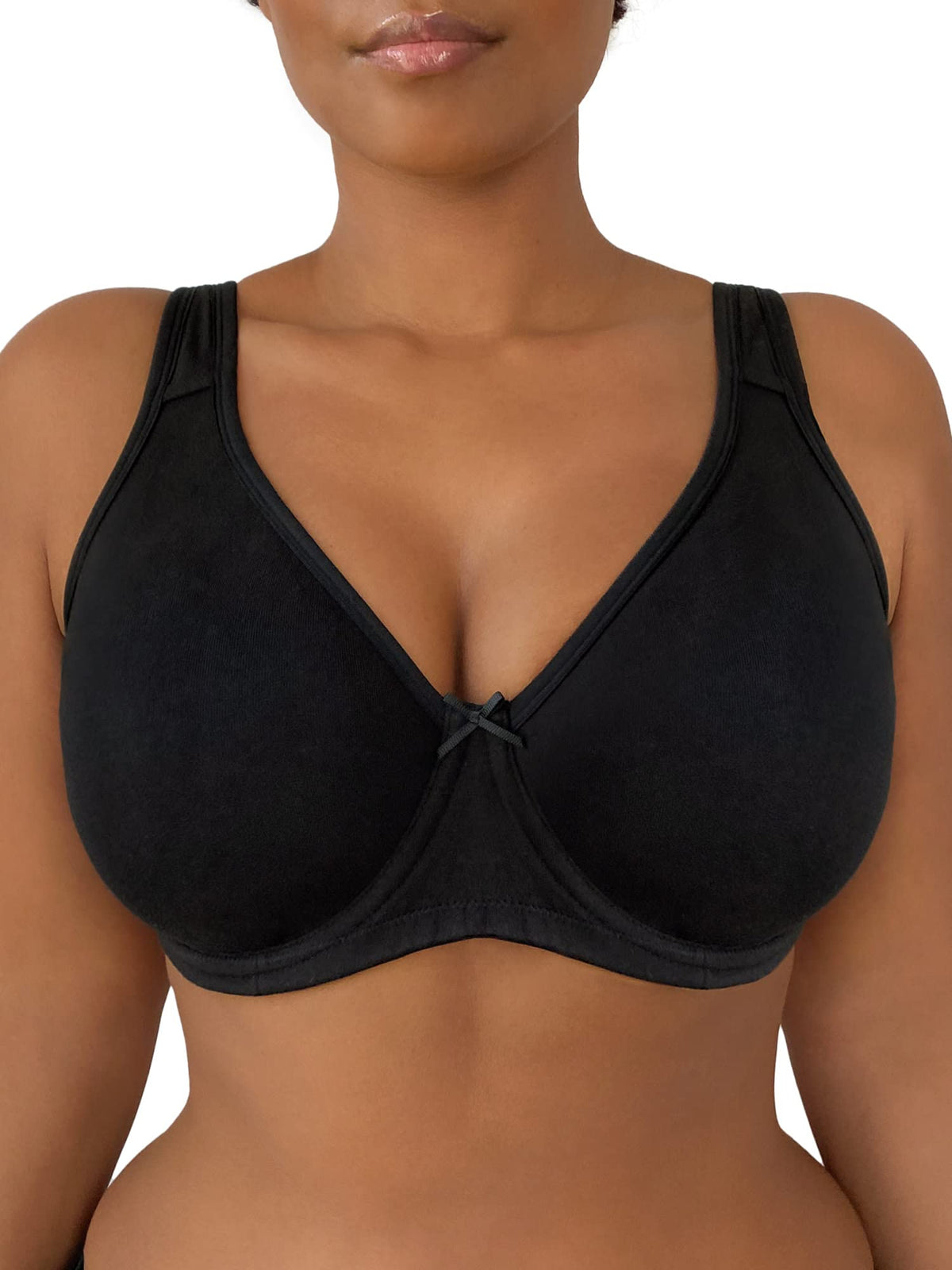Fruit Of The Loom Womens Plus-Size Cotton Unlined Underwire Bra, Black Hue, 42G