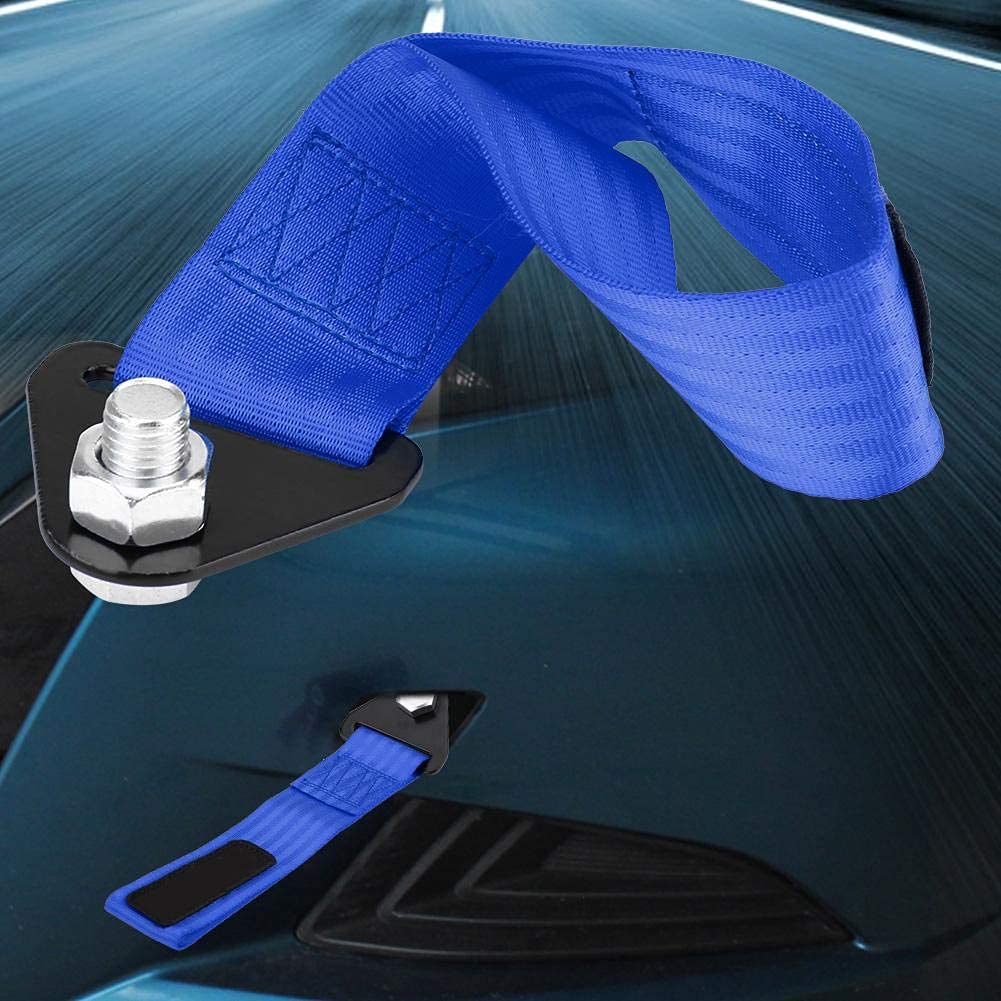 Tow Strap, Universal High Strength Racing Car Tow Strap Tow Rope for Front Rear Bumper Towing Hook Blue