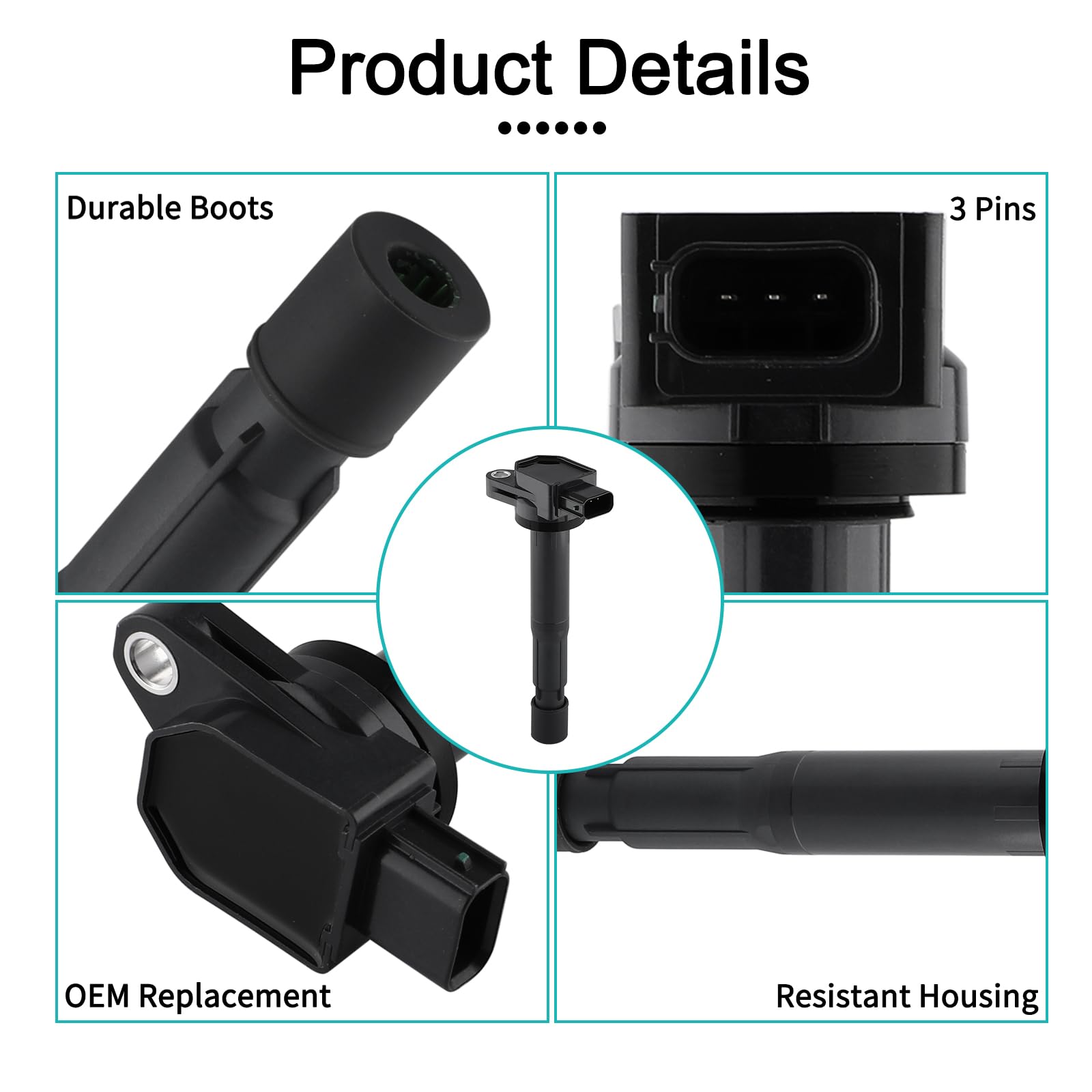 Aulink 4Pcs Uf417 Ignition Coil Pack For Acura Tsx 2.4L 2004 2005 2006 2007 2008, Rdx 2.3L 2007 2008 2009 2010 2011 2012 C1450 C