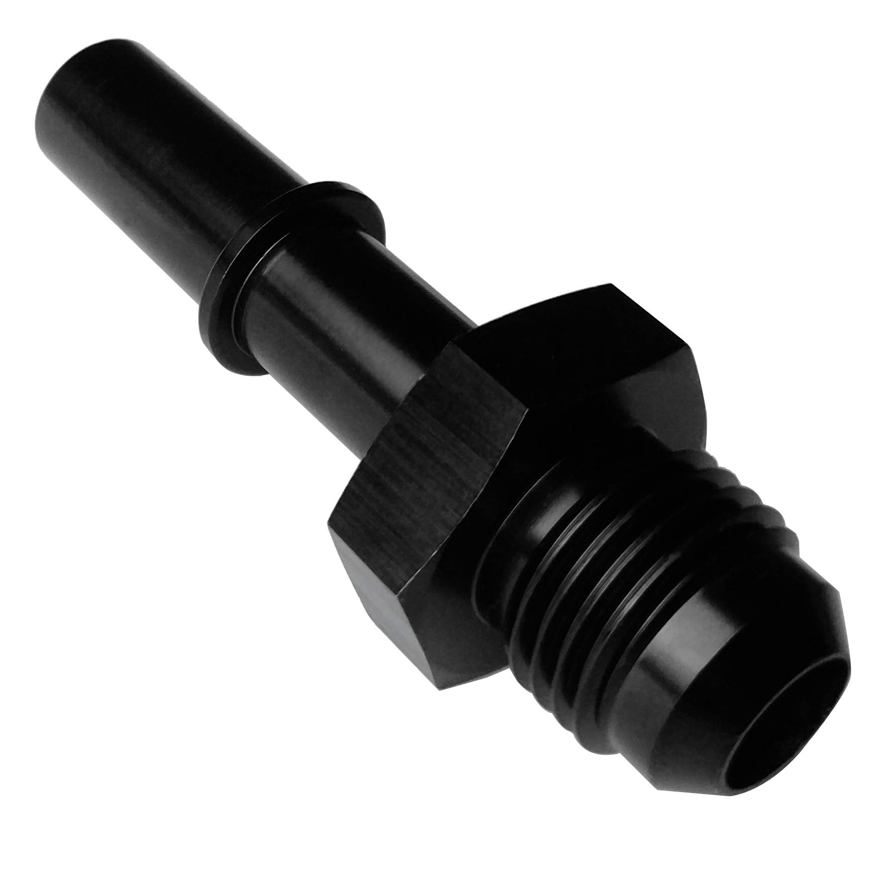 8An Male To 3/8 Sae Quick Disconnect Male Push-On Efi Fitting Fuel Rail Hose Line Adapter Aluminum Black