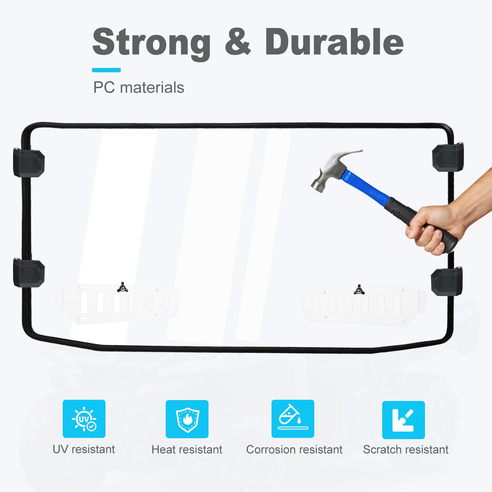 SKYJDM Scratch Resistant & Vented Windshield Compatible with CFMOTO UFORCE 1000 2019-2025 & 1000 XL 2022-2025 PC Front Windshiel