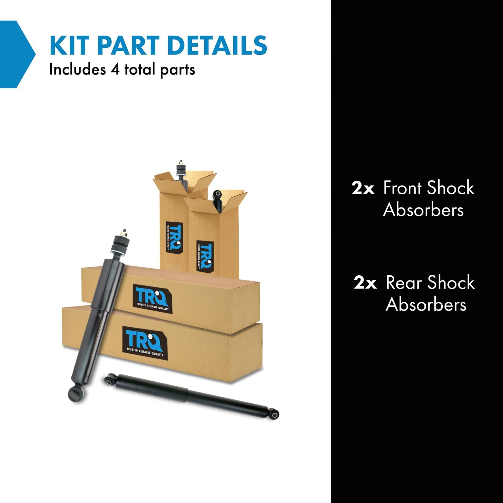 Trq Front And Rear Shock Absorber Set Compatible With 1997-2002 Ford Expedition 1998-2002 Lincoln Navigator