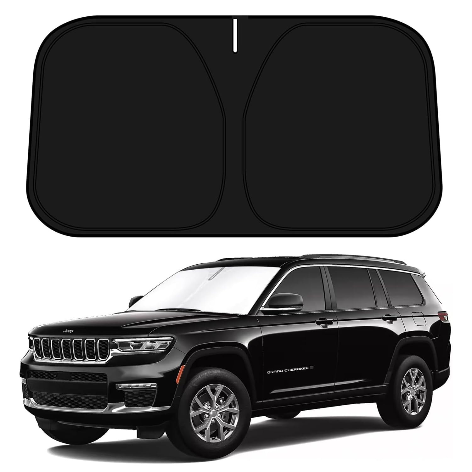 Bestview Windshield Sun Shade for 2022-2025 Jeep Grand Cherokee Accessories,Custom Fit Front Window Sunshade Sun Visor Protector