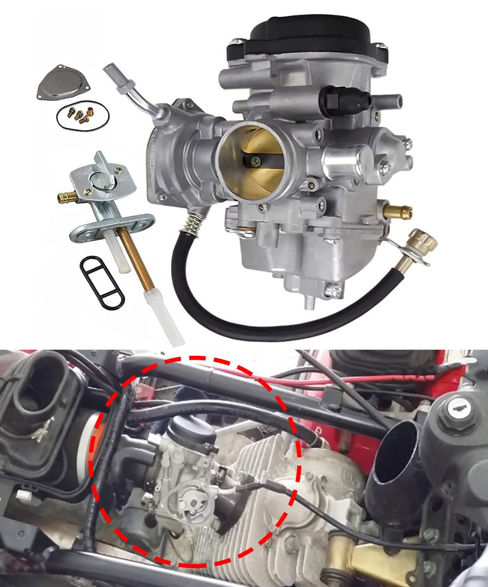 Yfm400 Carburetor Fits For Yamaha Grizzly 450 Carb Yfm450 Yfm 450 Big Bear 400 2X4 4X4 Yfm400 With Fuel Tank Switch Valve Petcock