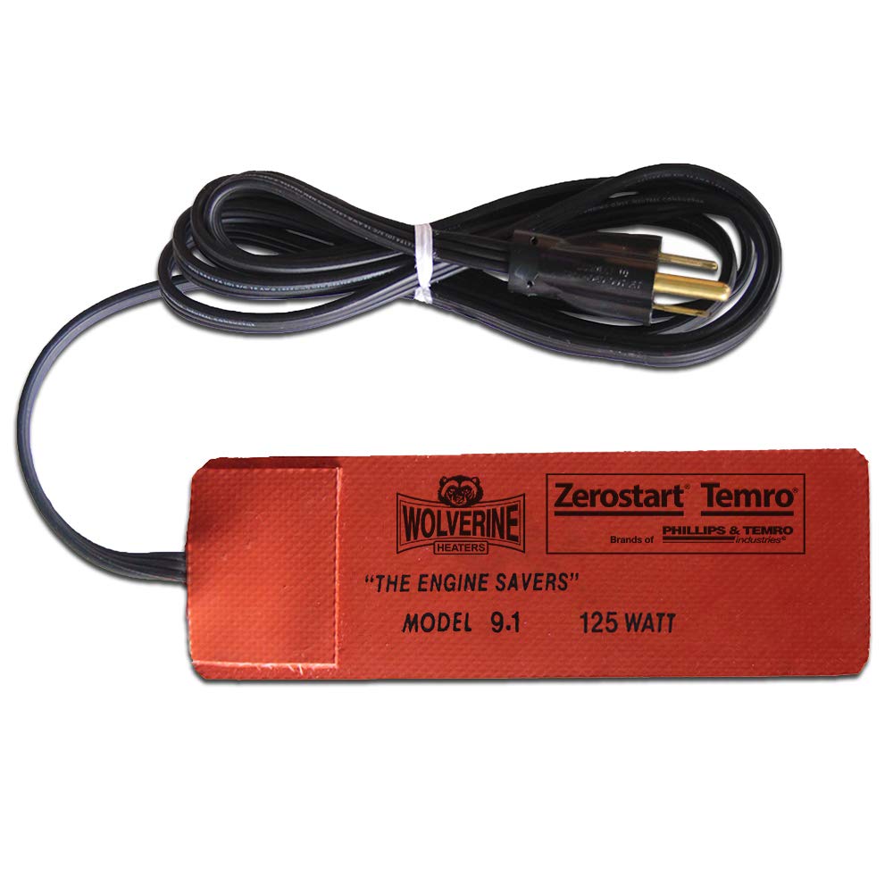 Zerostart 3400062 Silicone Pad Heater Engine Oil, Transmission Fluid, Reservoir and Hydraulic Fluid Heater, 1½&quot; x 6&quot; | 120 Volts | 125 Watts