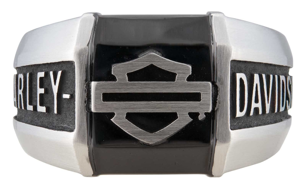 Harley-Davidson Men'S Outline B&S Collegiate Style Ring - Stainless Steel (13)
