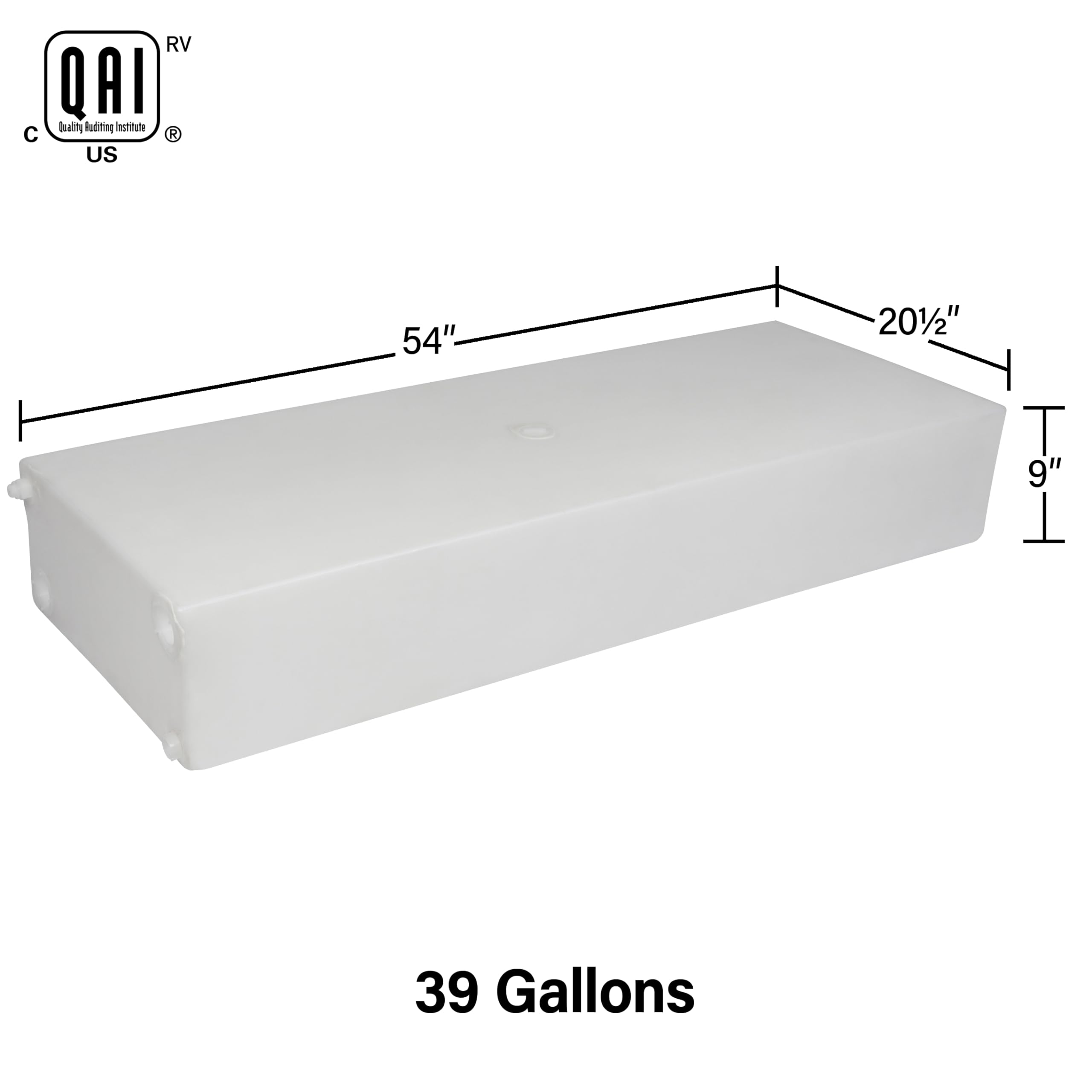 Ameri-Kart WT-0199 39 Gallon RV Fresh Water Tank for Drinking and Potable Water for Campers, Trailers, and RVs, 54-Inch x 20.5-I