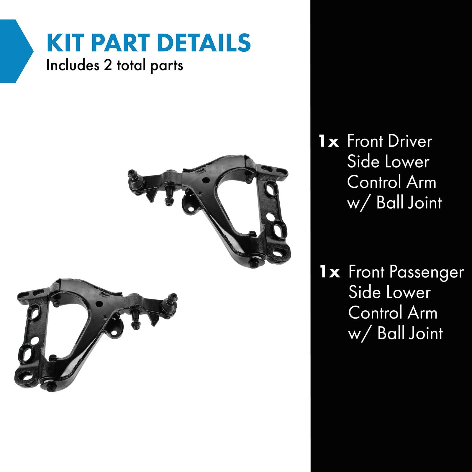 Trq Front Lower Control Arm With Ball Joint Set Compatible With 2008-2009 Chevrolet Trailblazer Gmc Envoy 2008 Isuzu Ascender Sa