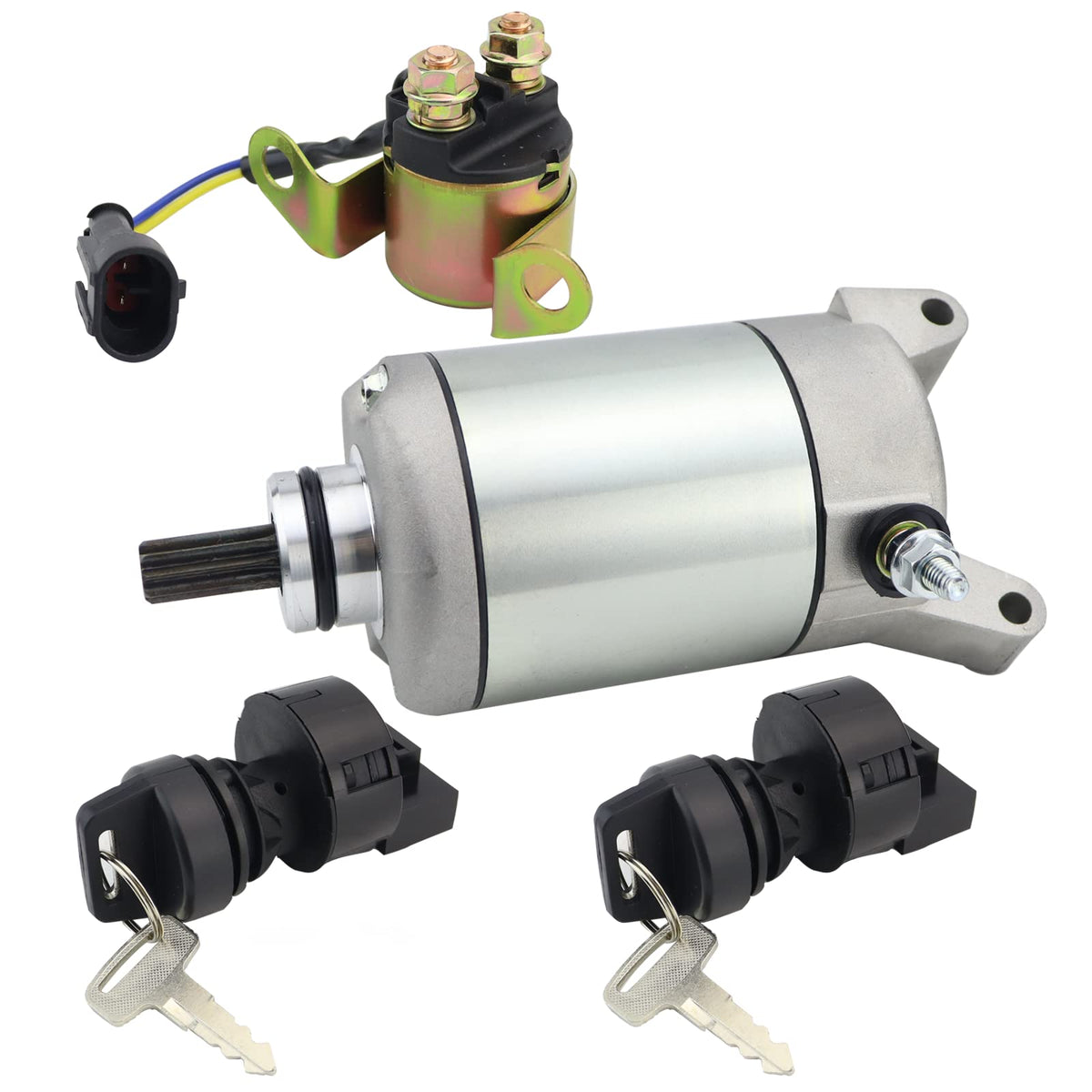 STABSOLI Starter Motor & Solenoid Relay & Ignition Switch for Polaris Sportsman 450 570 2014-2020, ACE 500 570 2014-2019, Ranger