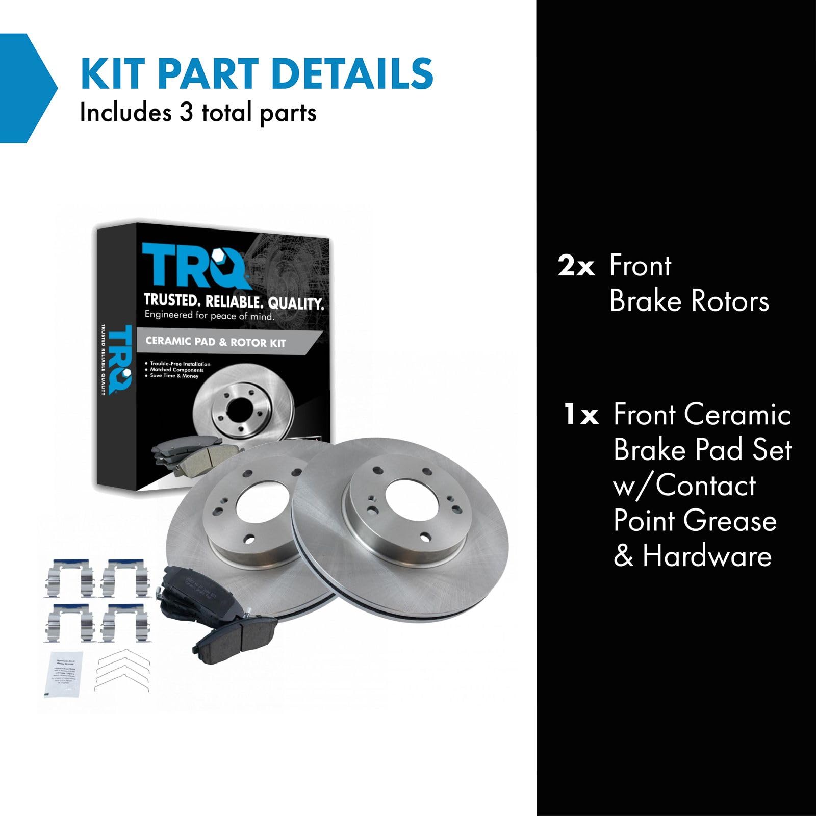 Trq Front Brake Pad & Rotor Kit Brake Pads Brake Rotor Ceramic Compatible With 1996-1999 Infiniti I30 1989-1999 Nissan Maxima
