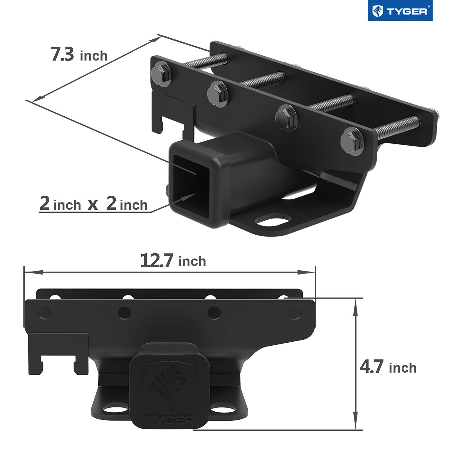 Tyger Towing Combo: 2Inch Receiver Hitch & Wiring Harness & Hitch Cover Fits 2007-2018 Wrangler Jk 2Dr & 4Dr (Exclude 2018 Jl Mo