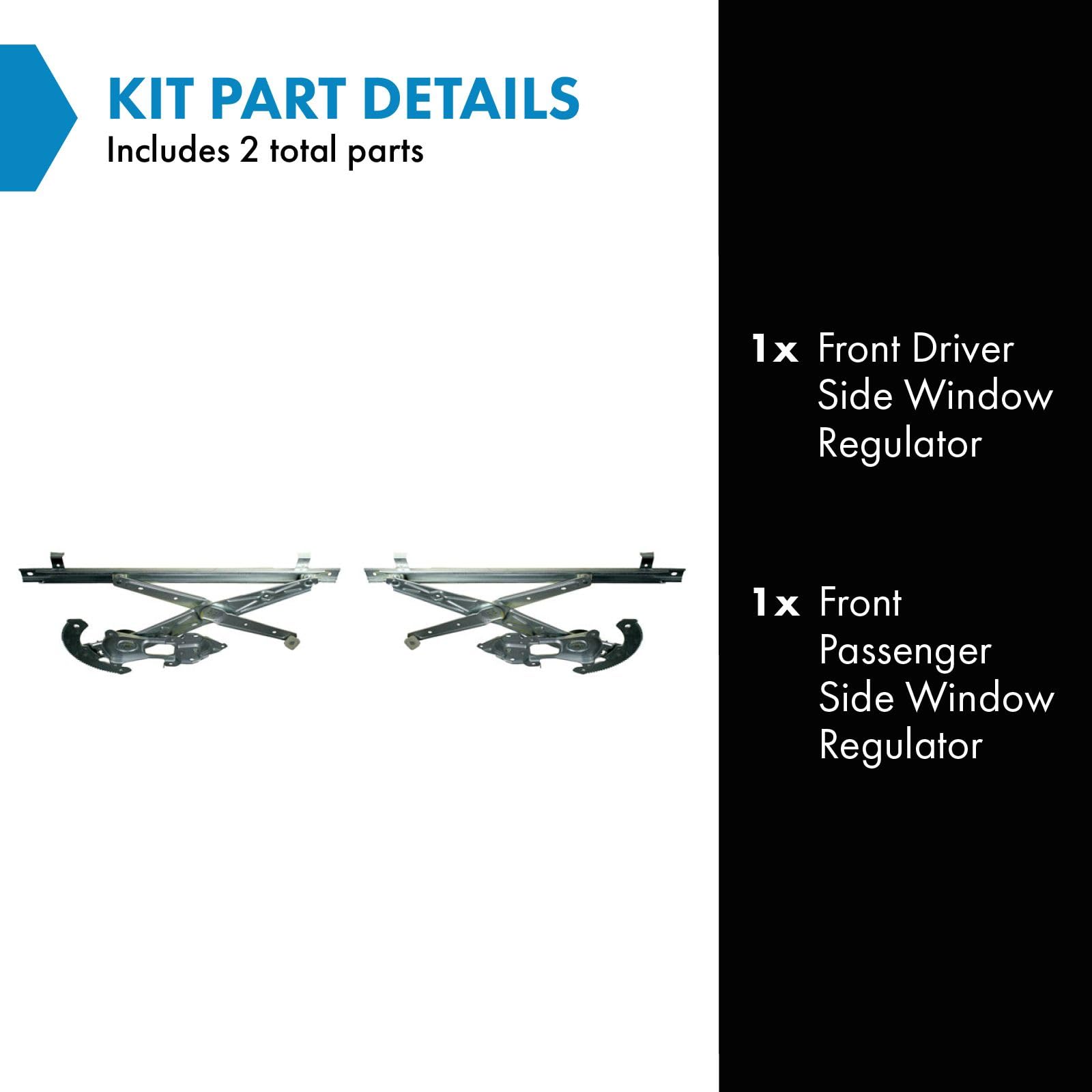 Trq Front Power Window Regulator Set Compatible With 2004-2007 Ford Freestar 1995-2003 Windstar Mercury Monterey