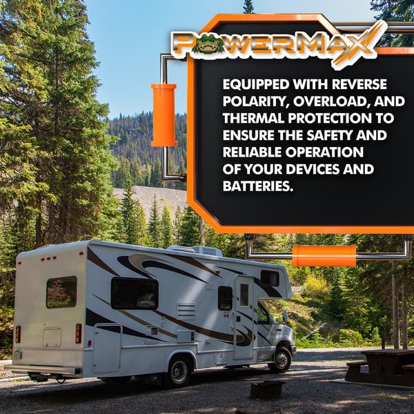 Powermax Pm4 100A 110V Ac To 12V Dc 100 Amp Power Converter With Built-In 4 Stage Smart Battery Charger With Reverse Polarity, O