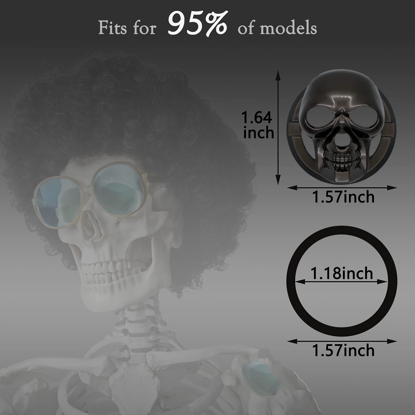 Dunggle Car Start Stop Button Cover Skull Ignition Protective Cover Push Start Button Cover Anti-Scratch Car Engine Decoration R