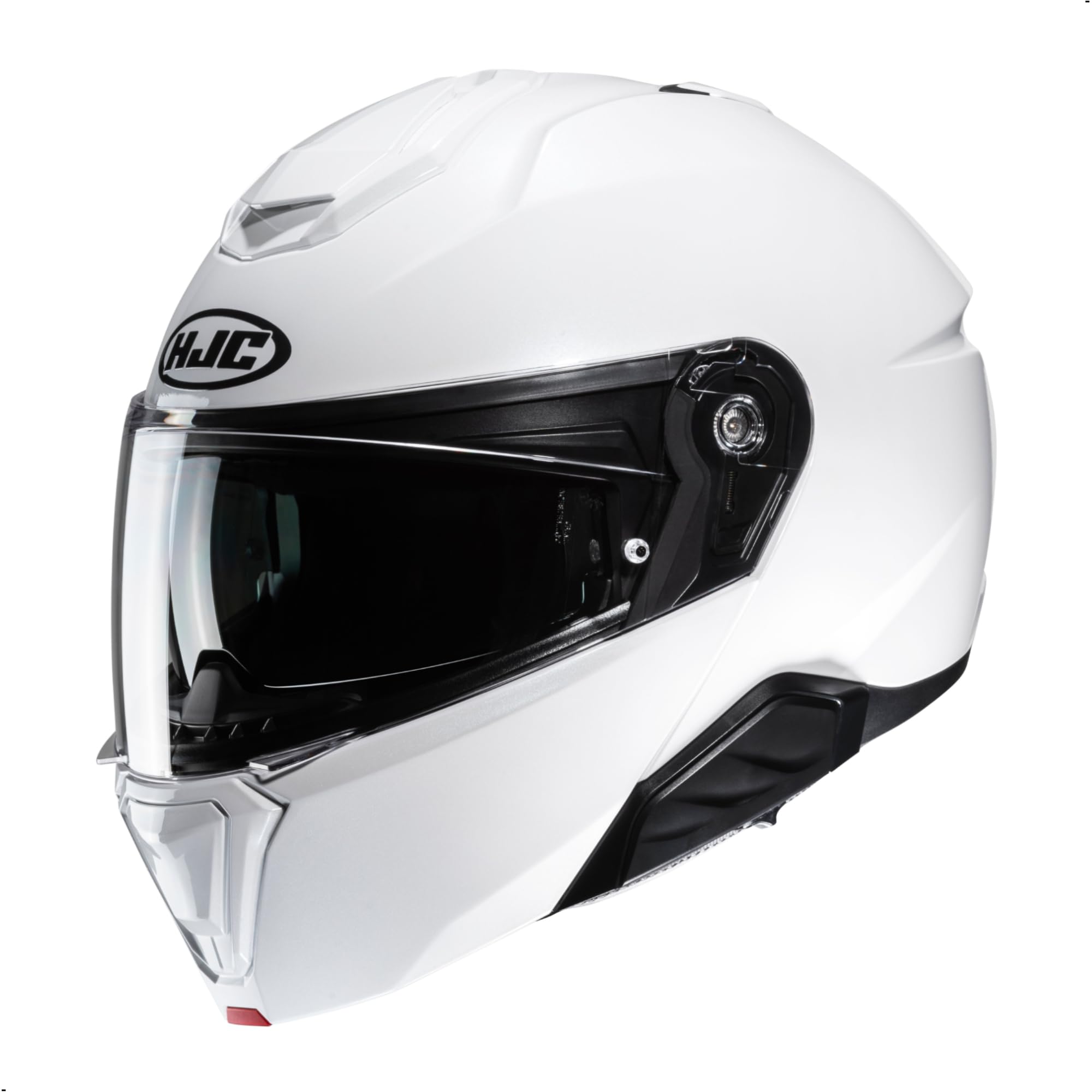 HJC i91 Solid Modular Motorcycle Helmet with HJ-33 Pinlock Shield, DOT Approved (White, Medium)