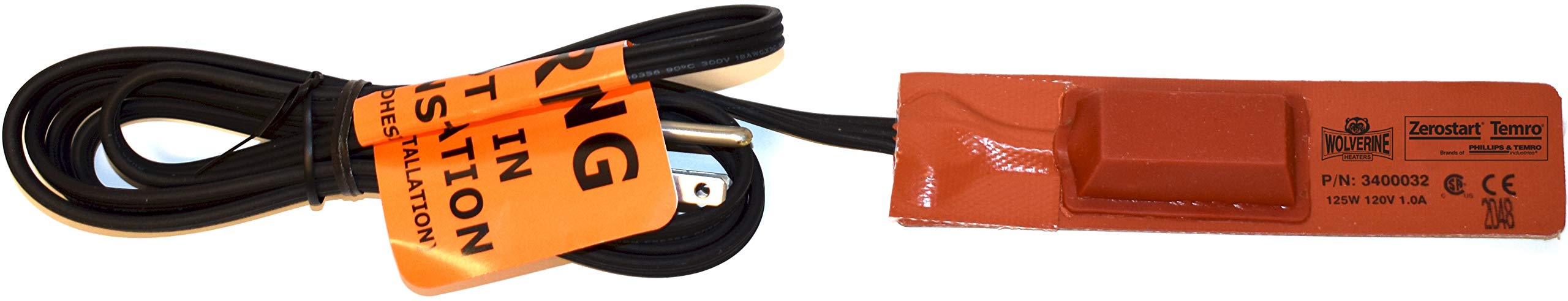 Zerostart 3400032 Silicone Pad Heater Engine Oil, Transmission Fluid, Reservoir And Hydraulic Fluid Heater, 1½' (4 Cm) X 6' (15 Cm) | Csa Approved | 120 Volts | 125 Watts